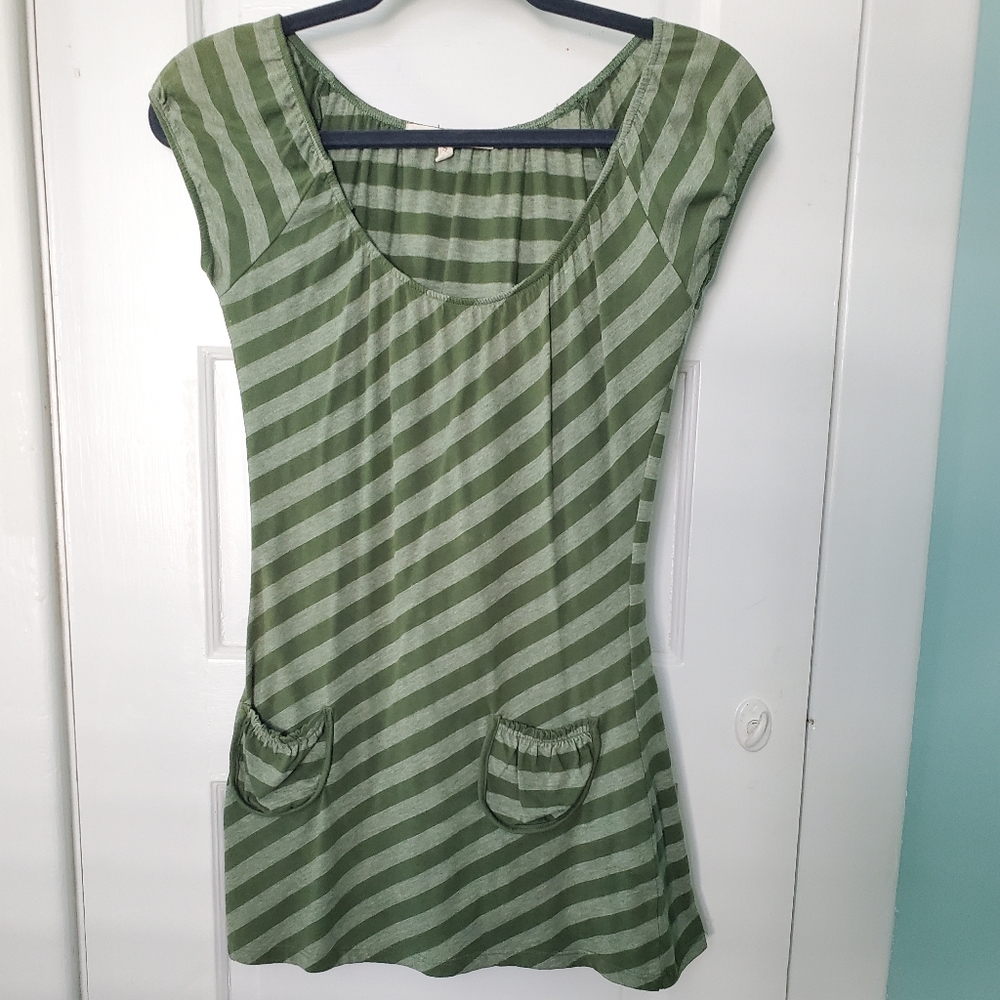 Woman's Almost Famous Green Striped Top